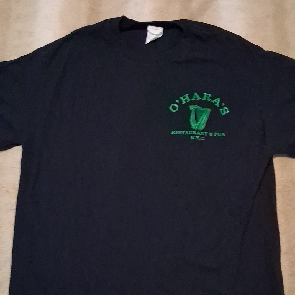 O’Hara’s NYC 9/11 Double-Sided Graphic Logo Tee M Black Crew Neck Mens