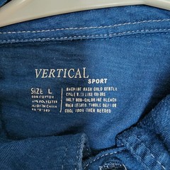 Vertical Sport Mens T-Shirt Navy Blue Size Large Short Sleeve Pockets