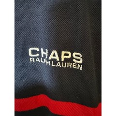 Chaps Ralph Lauren Mens XXL Long Sleeve Shirt Navy Blue White Red Colorblock TEE