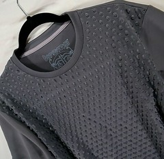 Krome L Mens T Shirt Charcoal Grey Textured Polyester Stretch Rare Textured NWT