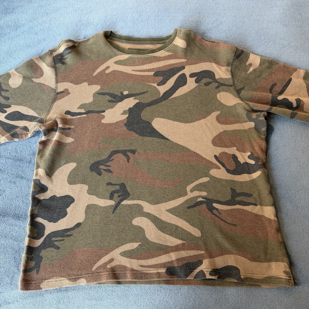 CSG Men’s Long Sleeve Thermal Waffle Knit Camouflage Shirt 2XL