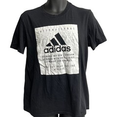 Adidas Tee Shirt Mens Size M Black The Go-To Performance Tee Graphic STAINS