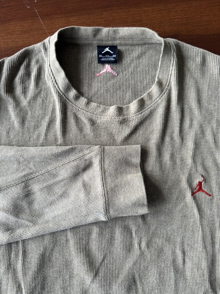 Air Jordan Jumpman Waffle Knit Thermal 3XL Green Embroidered Logo Y2K Vintage