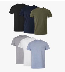 Hanes 6-Pack Pocket Tee Men’s T-Shirt Soft and Breathable Assorted, Size 3xl
