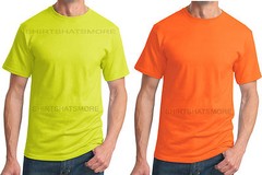 MENS T-Shirt Safety Yellow Green Orange Neon High Visibility S-5XL Jerzees NEW
