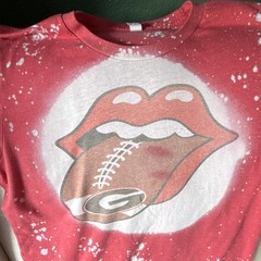 Georgia Bulldogs NCAA Graphic Crew Neck Cotton Knit T-Shirt Red Men M