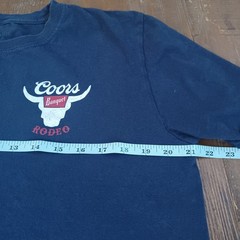 Coors Banquet Rodeo T Shirt Large Blue 100% Cotton Distressed Vintage Style