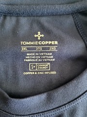 Tommie Copper Compression Shirt Mens 2XL 0873MR Lower Back Support Black