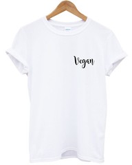 Vegan T-Shirt Pocket Logo Veggie Veganism Men Women Food Gift Clothing Top L95