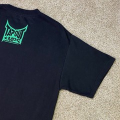 Vintage Tapout MPS Shirt Mens L Black Green Foil Skull Snake MMA UFC Fight Y2K