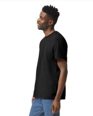 Brand New First Quality Gildan Black Heavy Cotton Adult Short Sleeve Tee, Size L