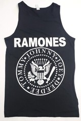 RAMONES Tank Top T-shirt Distressed Punk Rock Vest Men’s Black 100% Cotton New