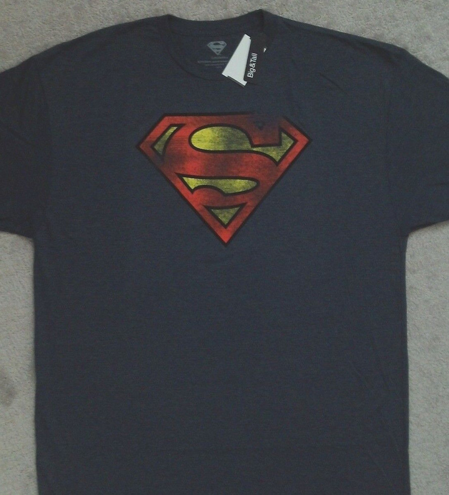 Superman Weathered Logo T Shirt _ Measures more like size 2XLT, labeled as 3XLT