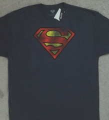 Superman Weathered Logo T Shirt _ Measures more like size 2XLT, labeled as 3XLT
