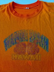 Vintage Waikiki Beach Hawaii Graphic T Shirt Men’s XL Surf Faded Spots No Tag