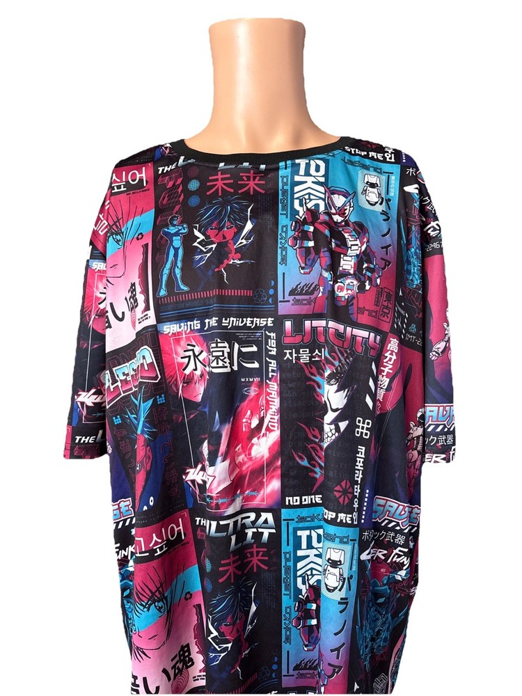 Fresh Prints All Over Print Styled Tokyo Art Mens Shirt Size 3XL 100% Polyester