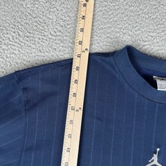 Nike Air Jordan Shirt Mens XXL Blue Pinstripe Jumpman Logo Long Sleeve Pocket