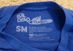 THE EVIL DEAD CLASSIC ROYAL BLUE T-SHIRT SIZE SMALL FRIGHT RAGS EXCELLENT SHAPE!