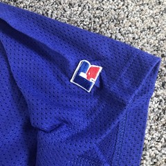 Vintage Russell Athletic Shirt Mens XL Royal Blue Mesh Henley Jersey Athletic