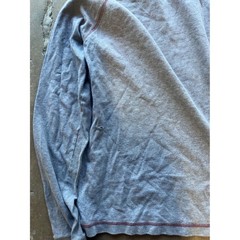 Y2K Abercrombie & Fitch Mens Long Sleeve Graphic T-Shirt Gray Burgundy Raglan S