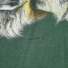 Vintage 90s Cal Cru Vintage Wolf T Shirt Men L Green Short Sleeve Arizona Grunge