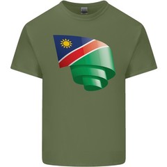 Curled Namibia Flag Namibian Day Football Mens Light Cotton T-Shirt