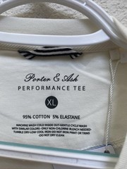 NEW Porter & Ash Performance Tee Off White Beige Crew Neck T-Shirt NWT XL