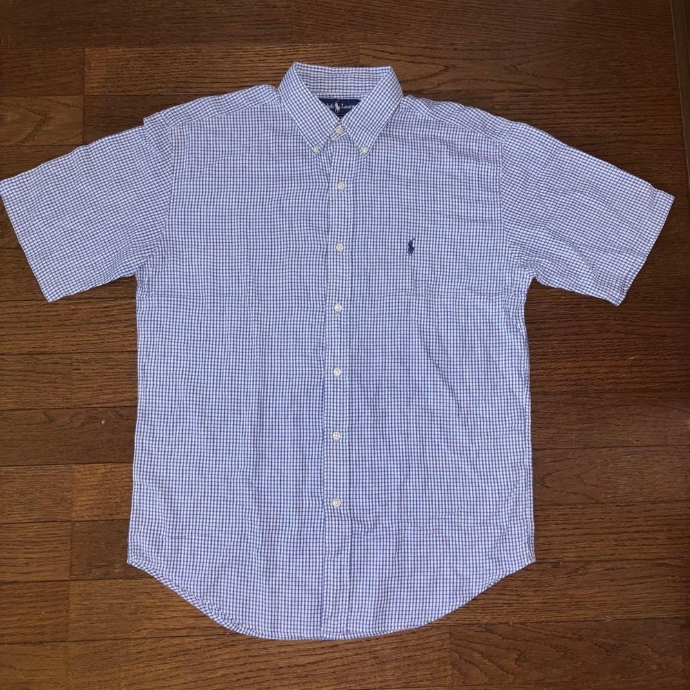Ralph Lauren Gingham Check Blake Short Sleeve Shirt M Used For 14Y+ Japan
