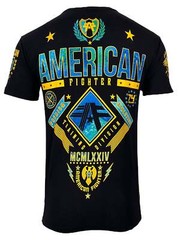 American Fighter Mens T-Shirt LANDER Athletic Biker GYM Black MMA