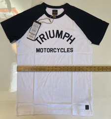 Triumph Motorcycles Saltern T Shirt Mens Small White Black Cotton Crew Neck