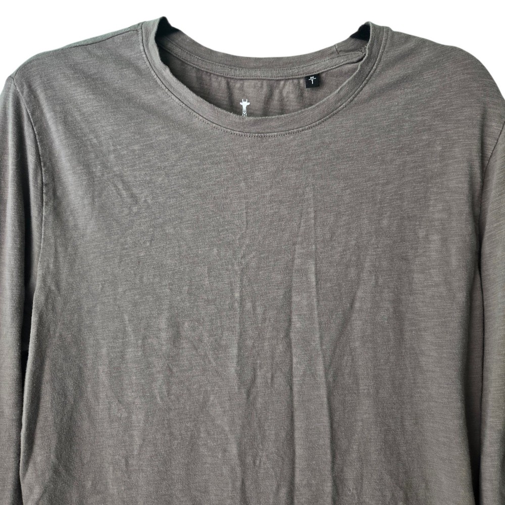 American Tall Mens Slub Cotton Long Sleeve T-Shirt Charcoal Grey Medium Tall MT