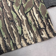 Vintage Spartan Shirt Mens Medium Green Realtree Made USA 90s Ringer Hunt Faded