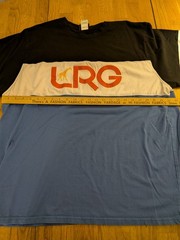 LRG Men’s 3XL Black White Blue Colorblock Logo Crew Neck Short Sleeve Tee