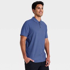 Men Short Sleeve Textured Polo Shirt – All In Motion Royal Blue