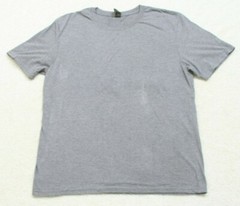 Anvil Gray Tri Blend Poly Cotton Rayon Short Sleeve Solid Tee T-Shirt Large A24