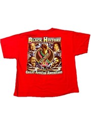 Vintage Black History Month Graphic T-Shirt Red 2XL Delta Pro Weight MLK Malcolm