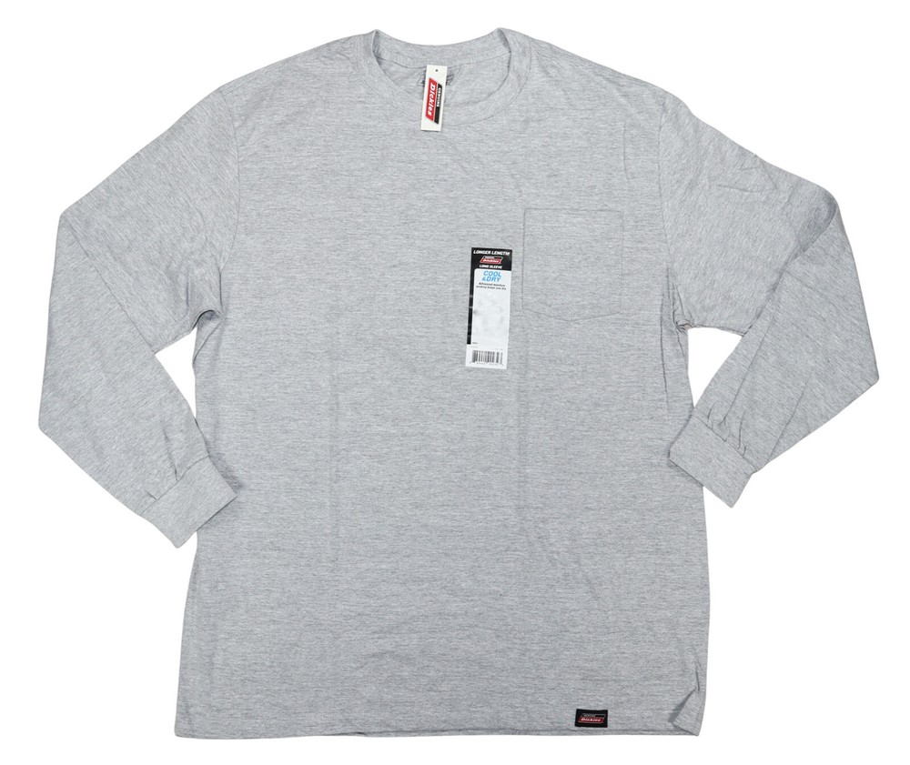 Dickies Big & Tall Longer Length Cool & Dry Long Sleeve Chest Pocket T-Shirt NWT