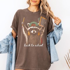 Back To School Raccoon Shirt Funny Teacher Graphic Tee First Day Gift