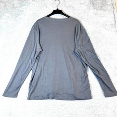 Ficerd Men’s Solid Gray V-neck Long Sleeve Thermal Waffle T-Shirt Size XL