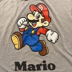 NINTENDO Super Mario Bros Size XXL Gray Jumping Graphic T-Shirt Official License