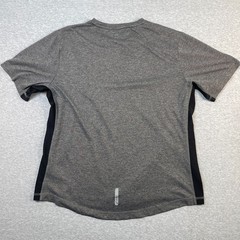 Asics Running Shirt Mens Large L Grey Heather Performance Crew Neck Mesh Panels