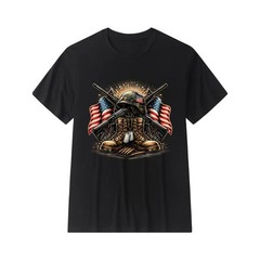 Memorial Day Vintage Military Style T-Shirt 1980s US Army Crossed Guns & Boots