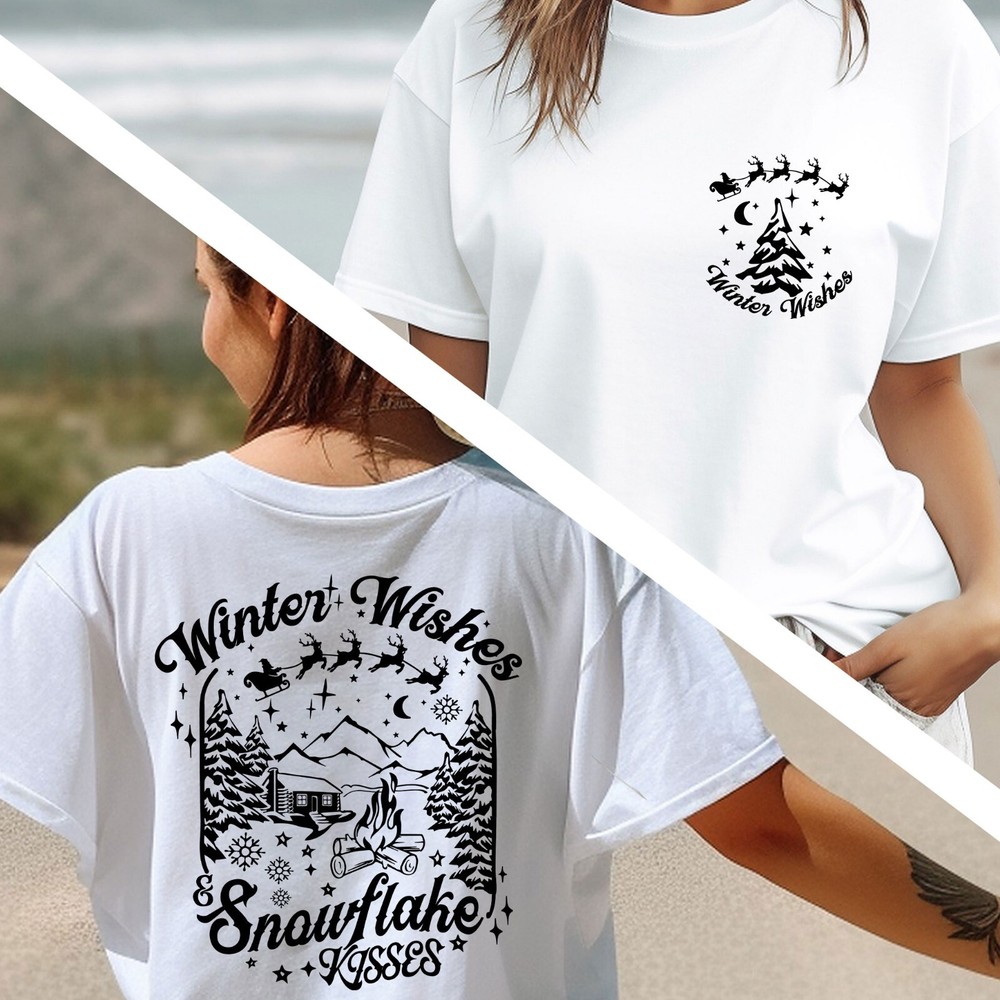 Oversize Tshirt, Winter Wishes Shirt, Christmas Tee, Gift Tshirt, New Year Shirt