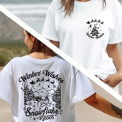 Oversize Tshirt, Winter Wishes Shirt, Christmas Tee, Gift Tshirt, New Year Shirt