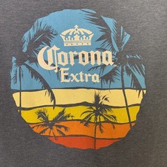 Corona Shirt Mens Medium Blue Casual Crew Neck Beach Fishing Outdoor Camp Tee