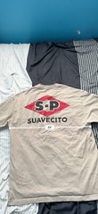 Suavecito Haircare Brand Shirt Men’s Size XL Beige/Red Double-Sided Graphic Tee