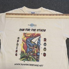 2009 Running Shirt Sz M Run For The Stars Double Sided Graphic Colorful Rainbow
