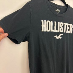 Hollister Mens Graphic T-Shirt Bundle Black Blue Logo Applique Size XS 2 Pack