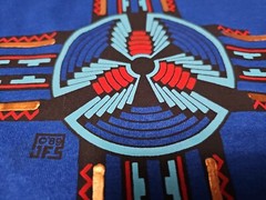 Vintage 1989 (JFS) Southwestern Art Deco Metallic Single Stitch TShirt SZ Large
