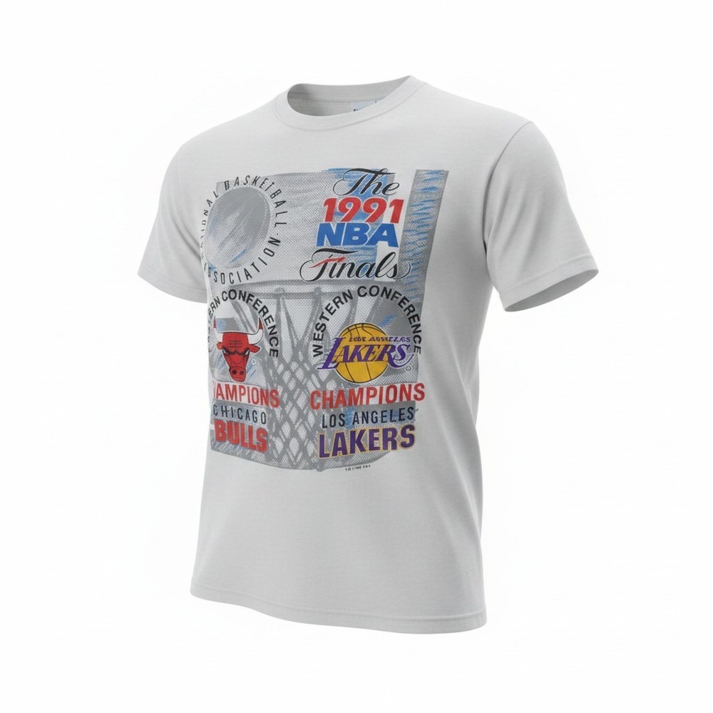 Chicago Bulls Michael Jordan Lakers 1991 NBA Finals Vintage Basketball Shirt XL